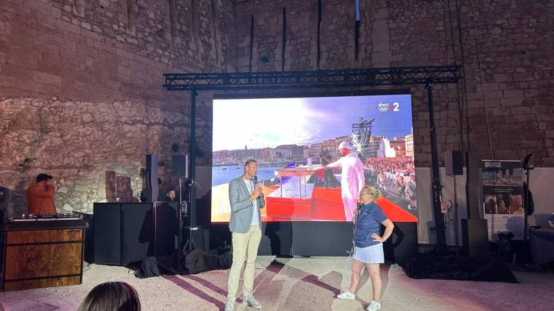 Arrivée de la flamme olympique - citadelle marseille - mur led P1.9