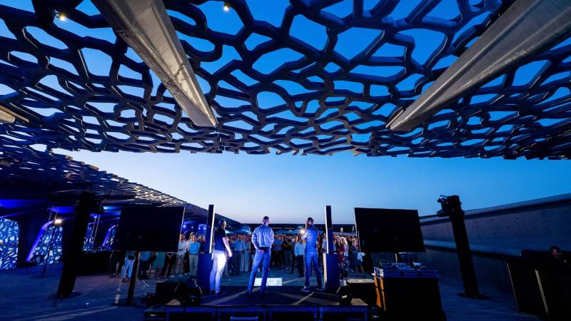 Soirée d'entreprise MUCEM - mise en lumière, sonorisation, écran tv, scène